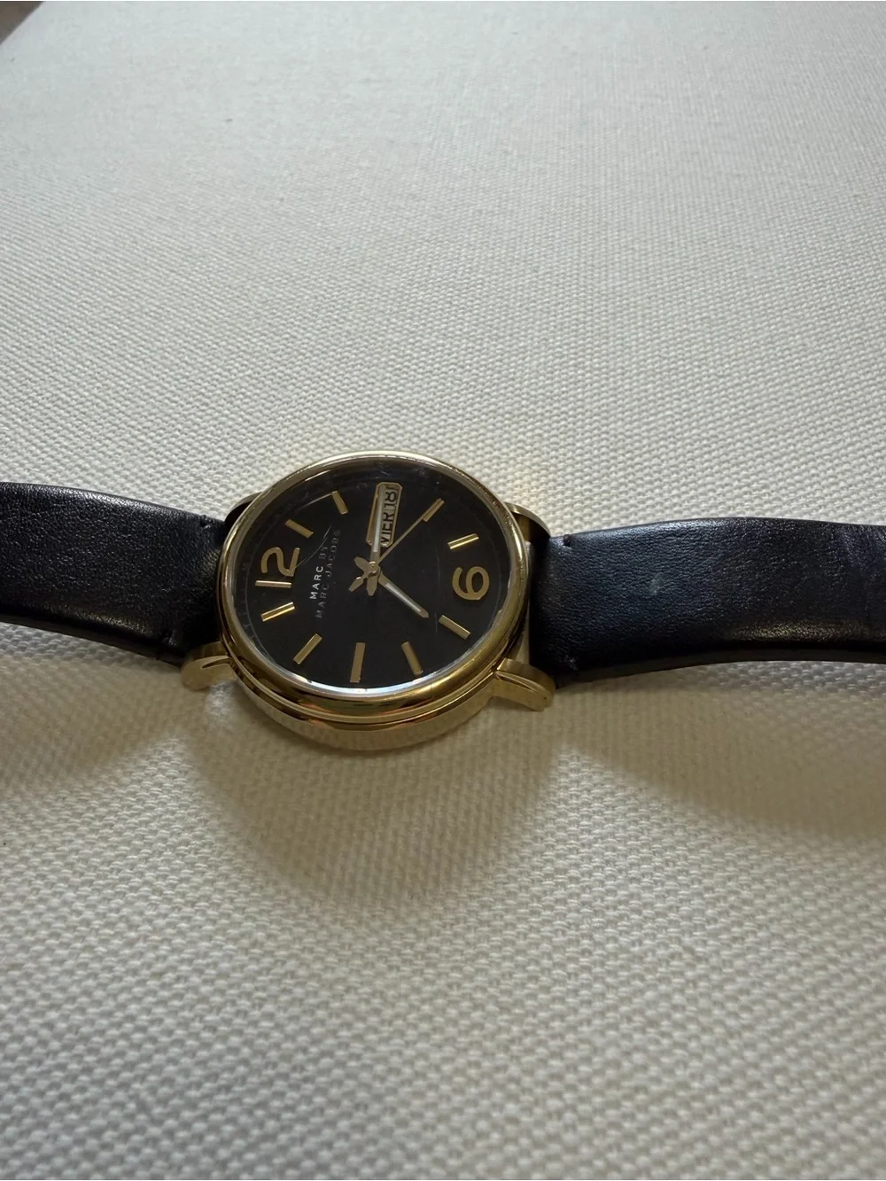 Marc By Marc Jacobs Black Dial Watch with Gold-Tone Case